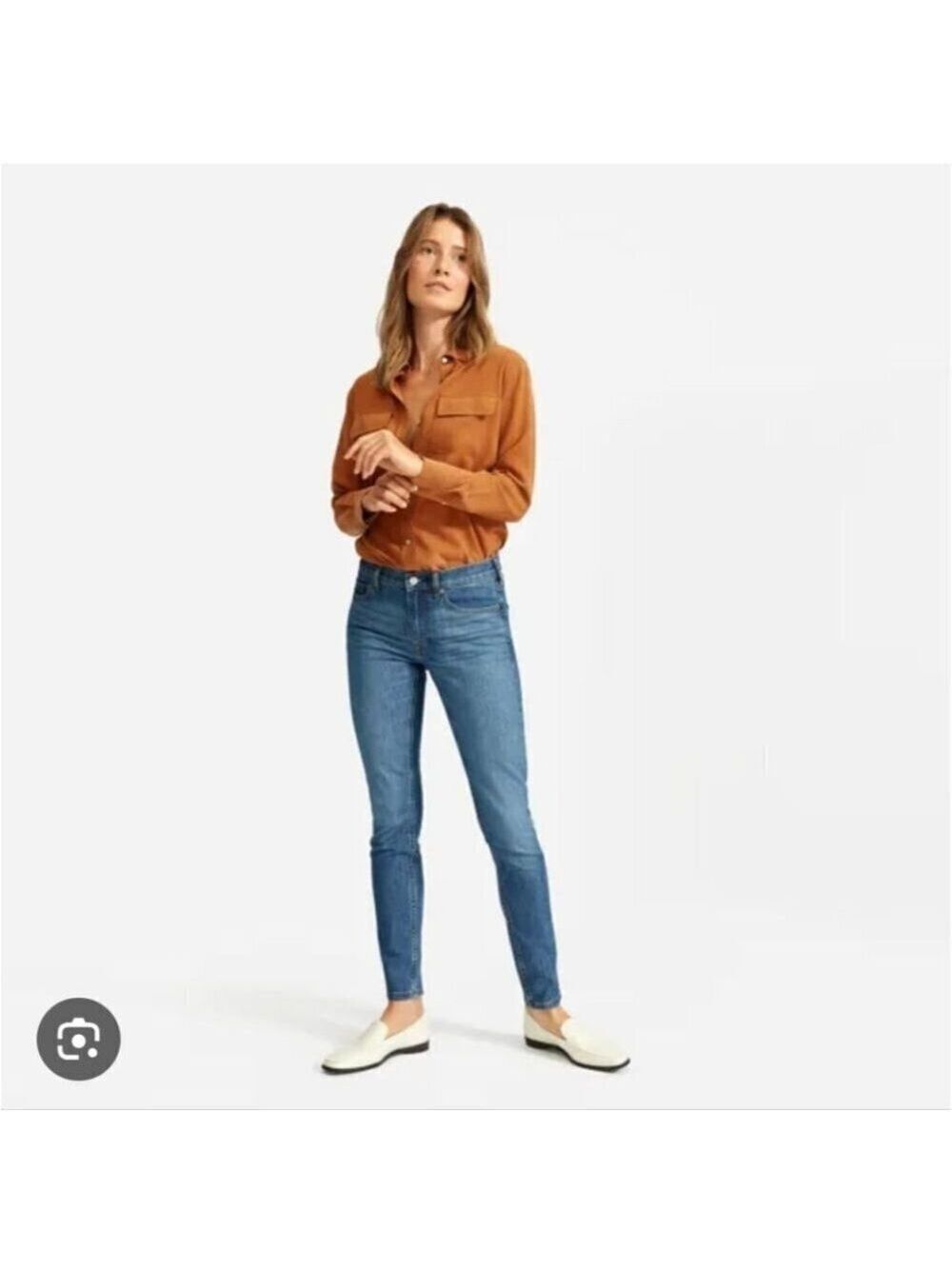 NWT EVERLANE | mid rise skinny jeans ankle blue sz 25